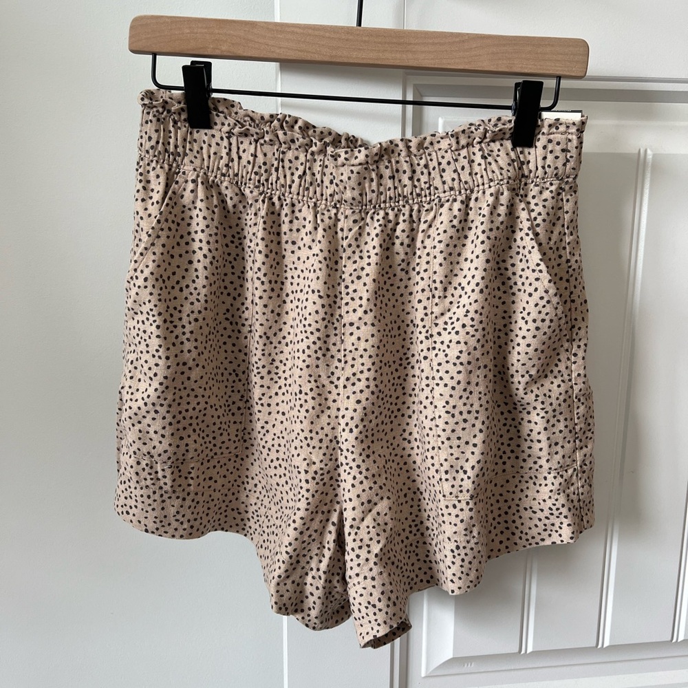 Abercrombie Leopard paper bag linen shorts